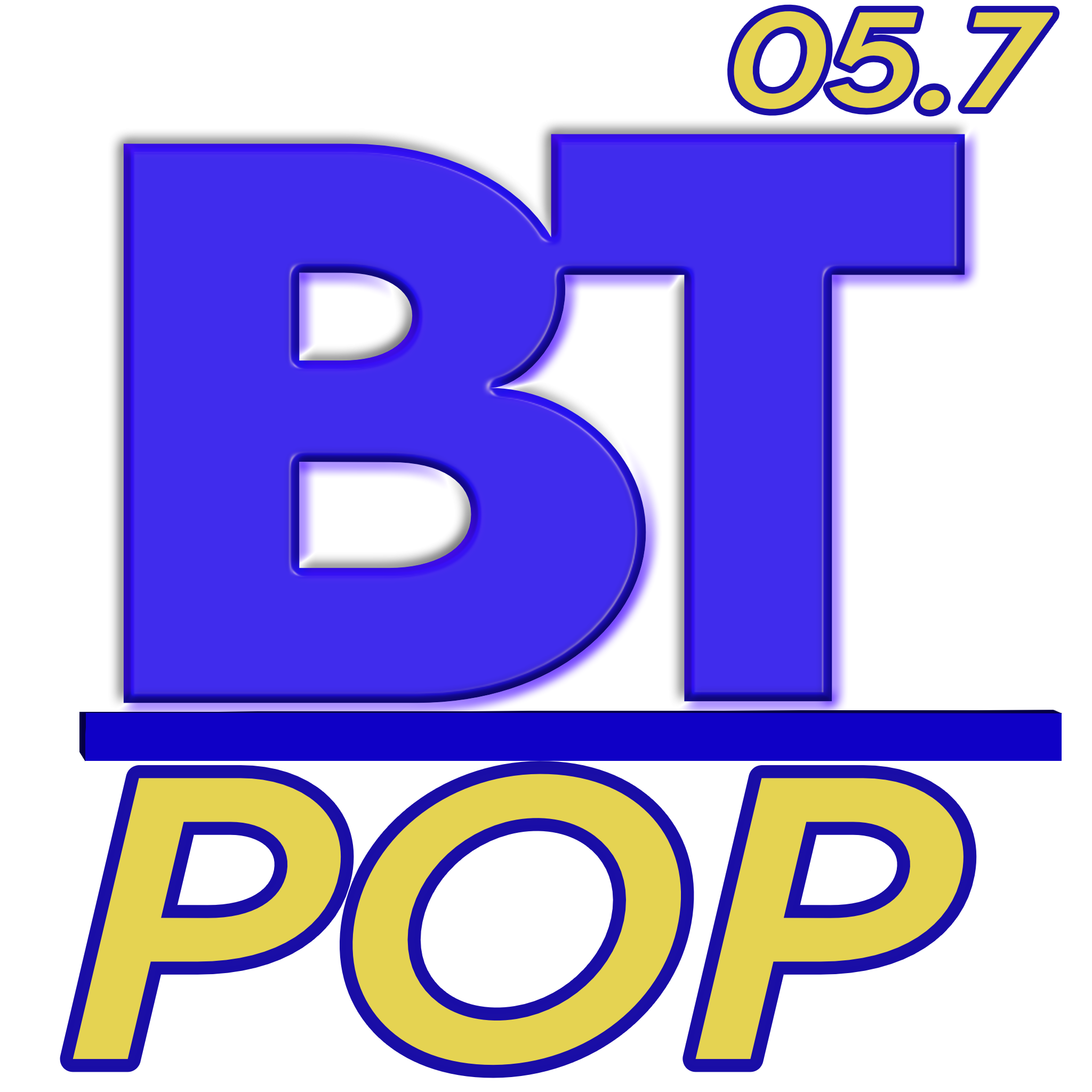 BT POP logo — white